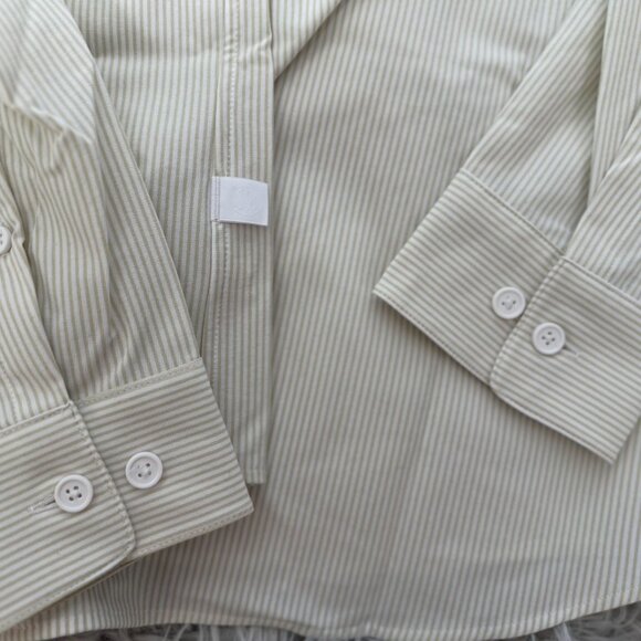 Lululemon New Venture Classic Fit LS Shirt ISWB Yellow/White Thin Stripe - Picture 6 of 8